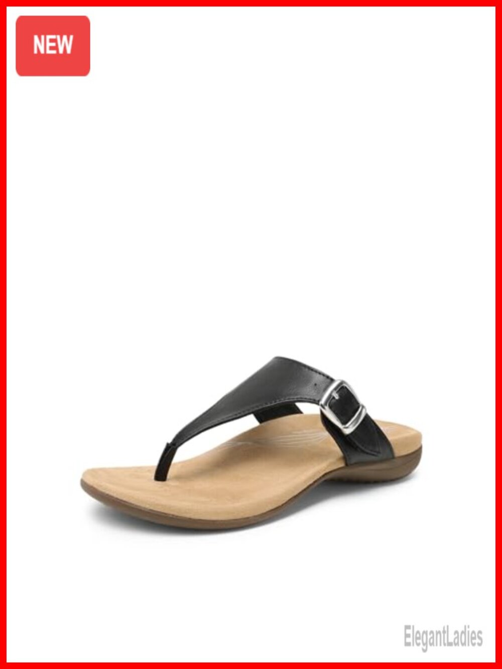 Arch Support Thong Sandals, PU Anti-Slip Flip Flops for Walking